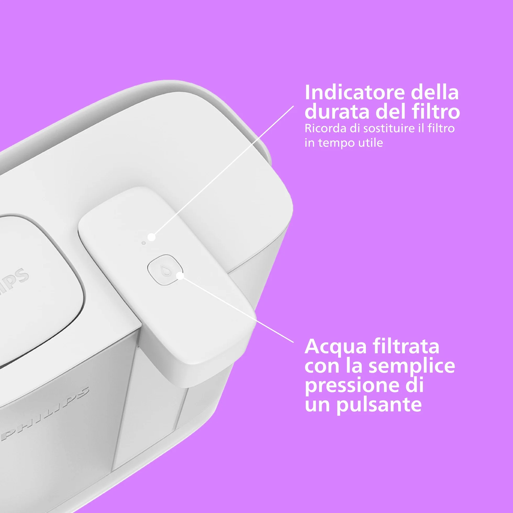 Philips Water Erogatore acqua filtrata 3 L 3x filtro Taste+ senza BPA