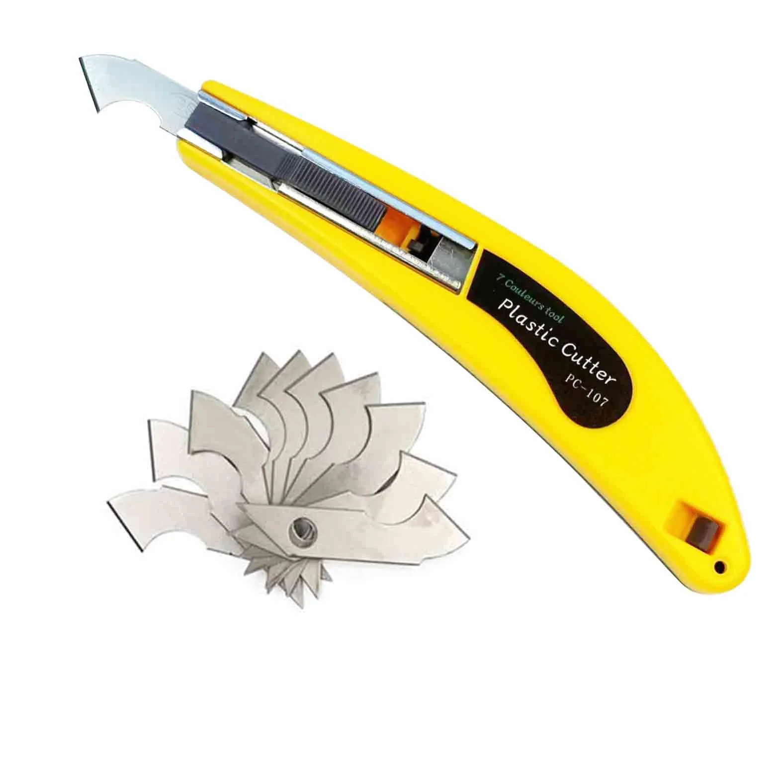 Cutter in acrilico per taglierina per fogli in plexiglass acrilico, con manico curvo, è più comodo da usare. Una maniglia, 11 lame.