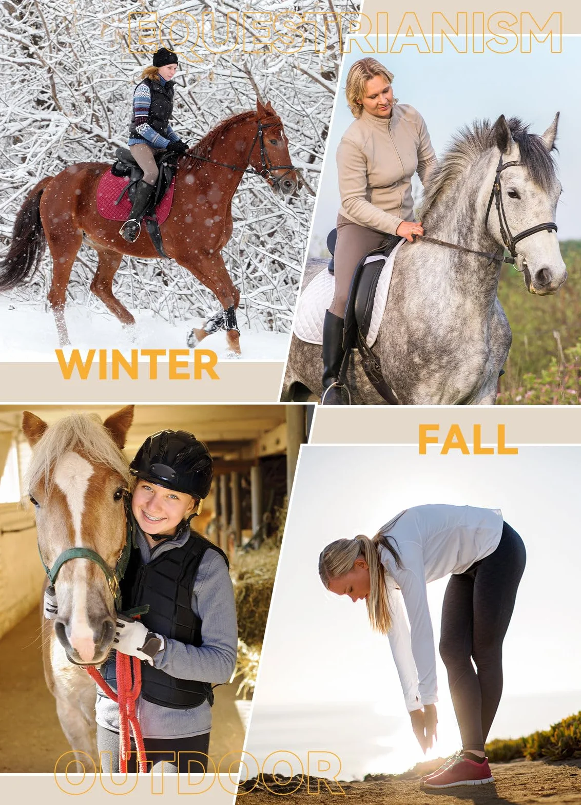 baleaf Pantaloni da Equitazione Invernali da Donna in Pile con Chiusura Lampo