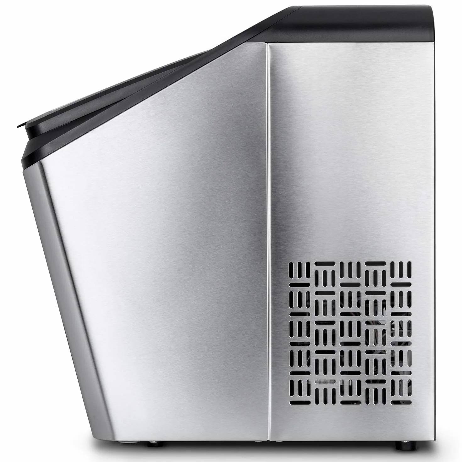 H.Koenig Macchina del ghiaccio KBP40, 15 kg di cubetti al giorno, 2 formati di cubetti di ghiaccio, automatico, compatto, collegabile al rubinetto, cubetti pronti in 6 minuti, serbatoio 2,8 L