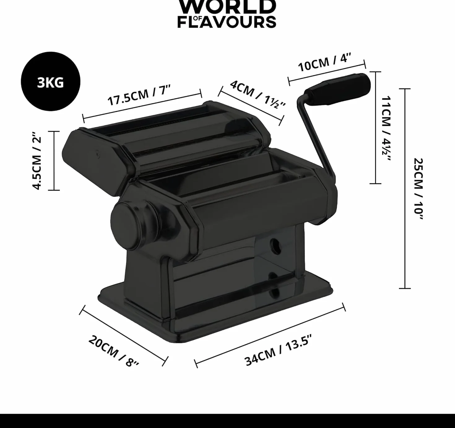 KitchenCraft World of Flavours Macchina per Pasta Acciaio Inossidabile Argento