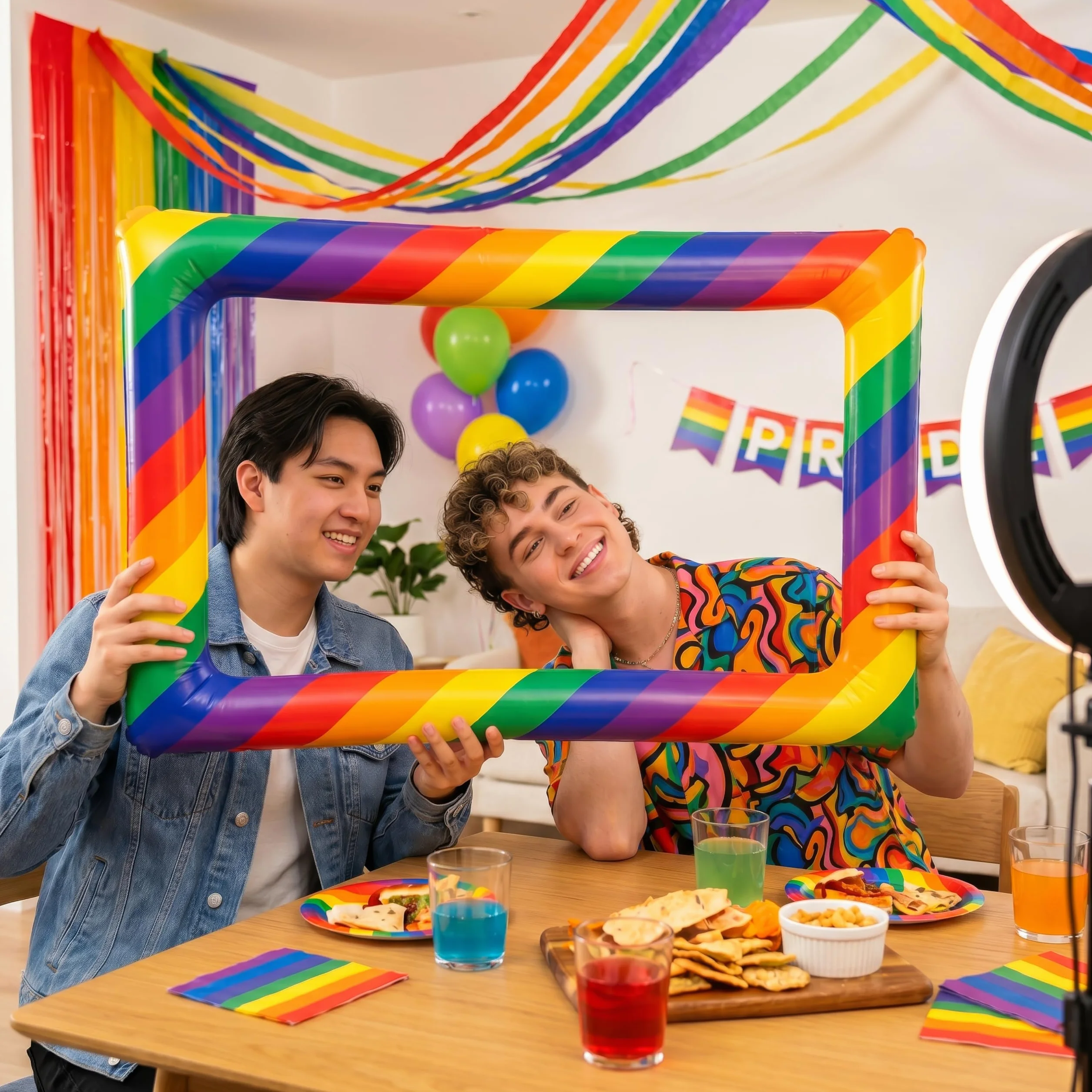 Henbrandt Gonfiabile Cornice per Selfie Arcobaleno Gay Pride Feste