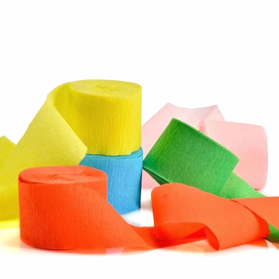 Carta Crespa Rossa Qikaara 6 Rotoli 4,5 cm x 25 m Decorazioni Feste Matrimoni