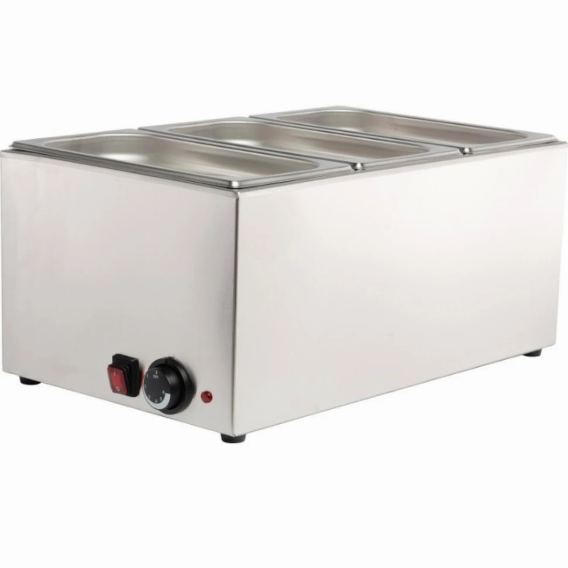 Bagno Marie elettrico professionale GN 1/1, in acciaio inossidabile, 1200 W, capacità 160 mm, termostato regolabile, senza rubinetto di scarico, venduto senza vassoio