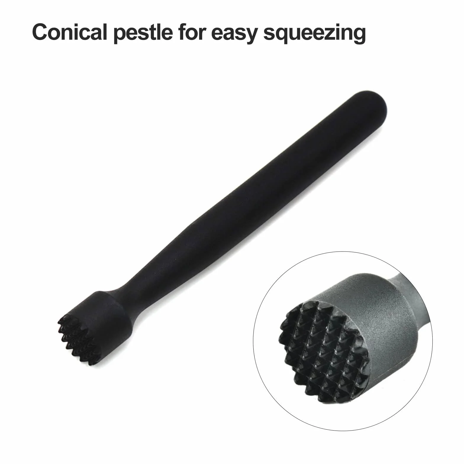 TMRBBesty Muddler Nero per Cocktail,Pestello da Cocktail,Cocktail Muddler,Professionale Pestello da Cocktail,per Creare Deliziosi Mojito e Altre Bevande a Base di Frutta