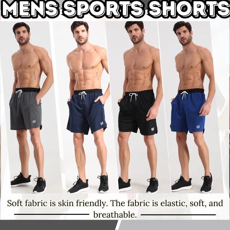 Pantaloncini sportivi da uomo con tasche ad asciugatura rapida per palestra corsa