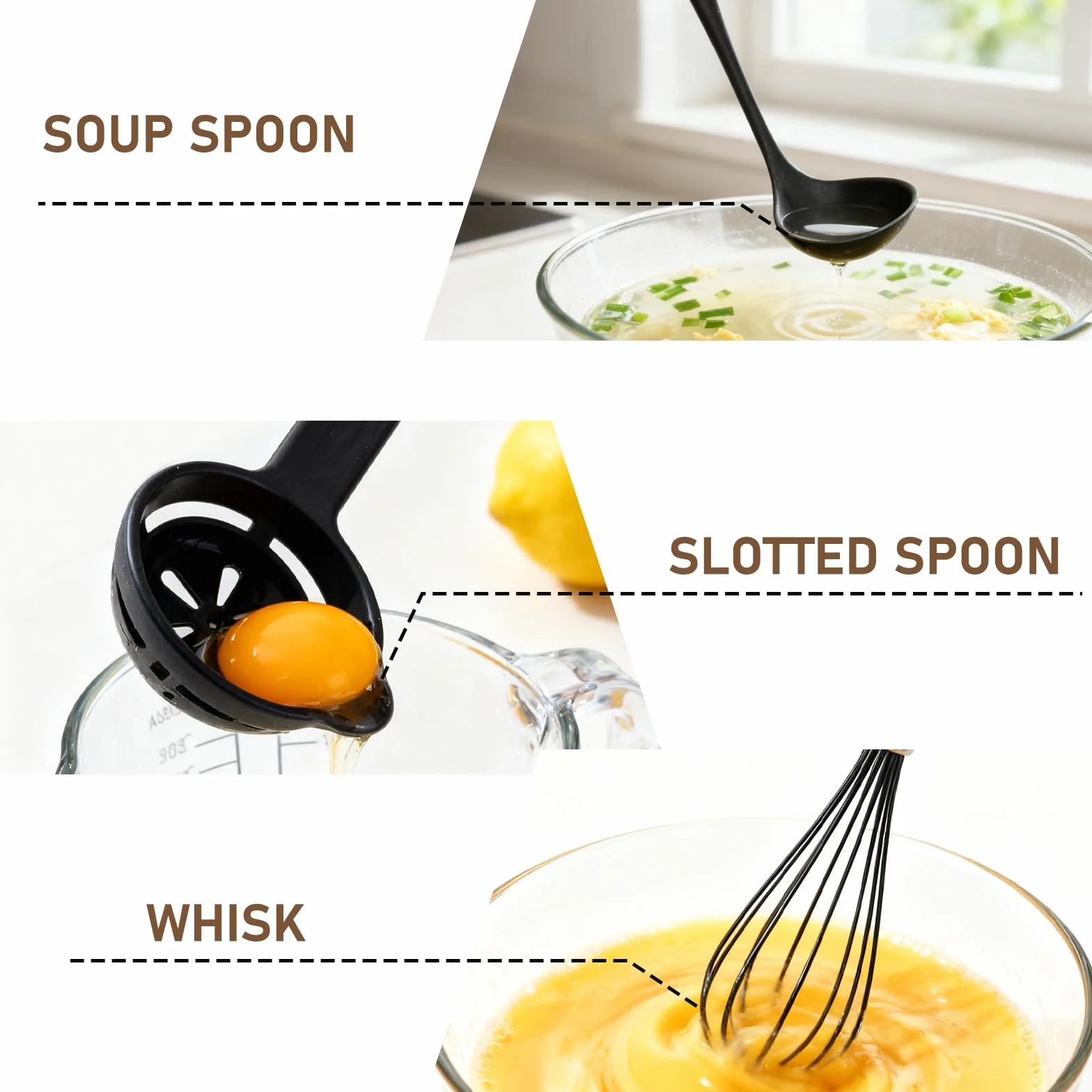 VINATO Set di Utensili da Cucina in Silicone, 12 Pezzi, Senza BPA, Nero