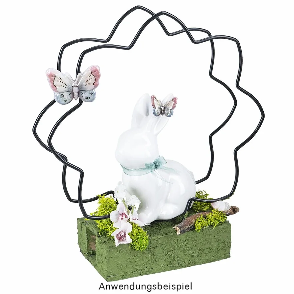 Ideen mit Herz Figura decorativa coniglietto pasquale bianco lucido dolomite 2 pezzi