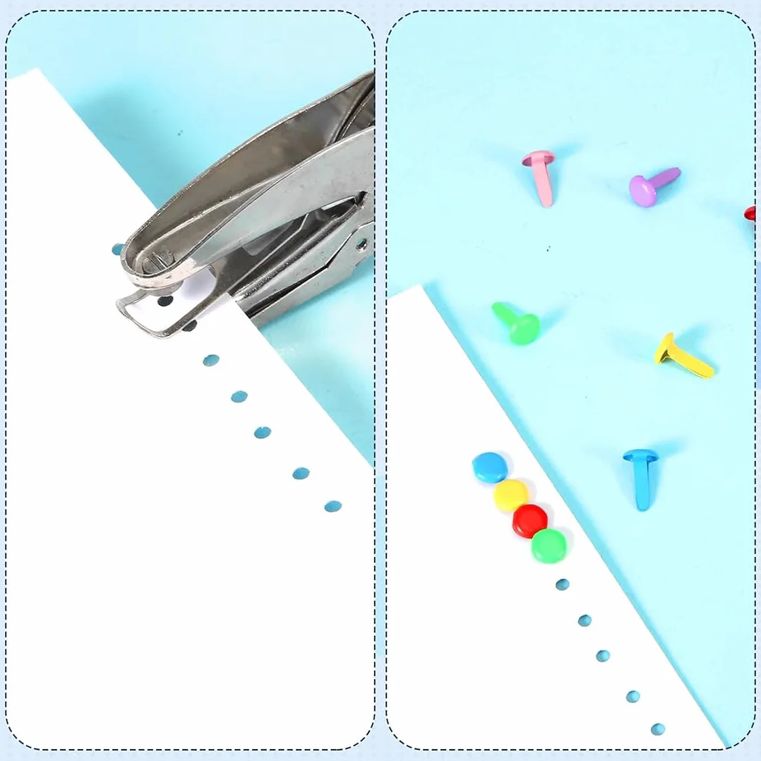 Fermacampioni Piccoli in Metallo 100 Pezzi per Scrapbooking, Chiodi ad Angolo a Due Gambe