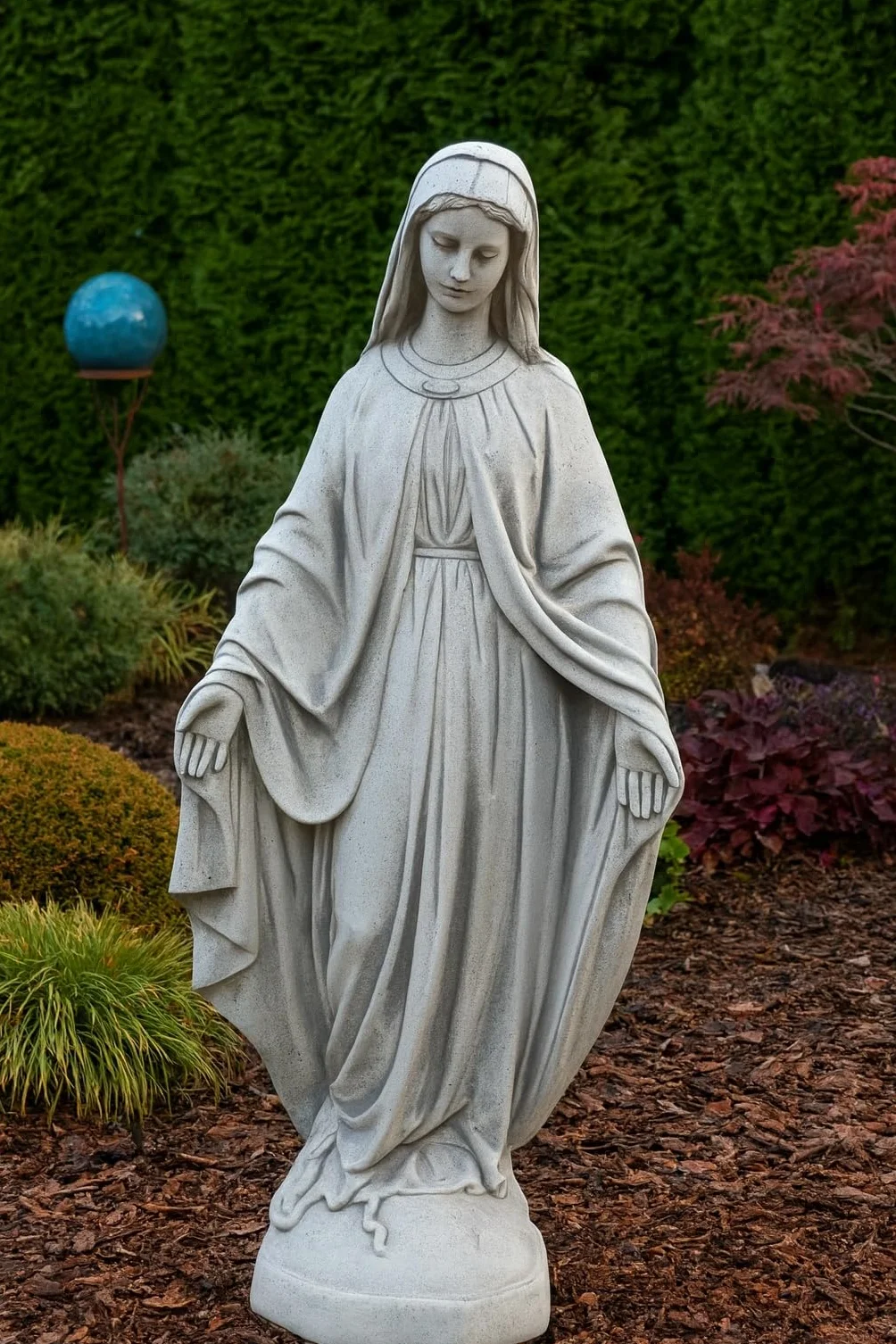 Figura della Vergine Maria, scultura esterna o interna in pietra ricostituita, statua religiosa 63cm