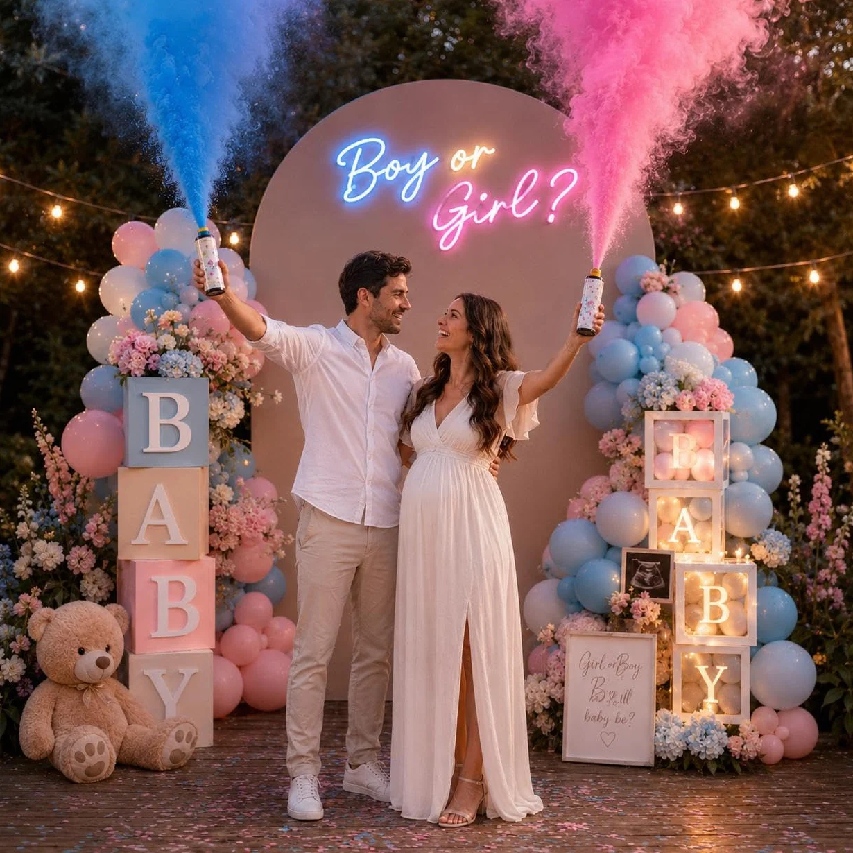 Estintore Gender Reveal Azzurro, Polvere Colorata – Effetto Nuvola di Fumo Azzurro Intenso per Baby Shower, Festa Rivelazione Sesso, Ideale per Eventi e Annuncio Nascita, Confezione da 2 Pezzi