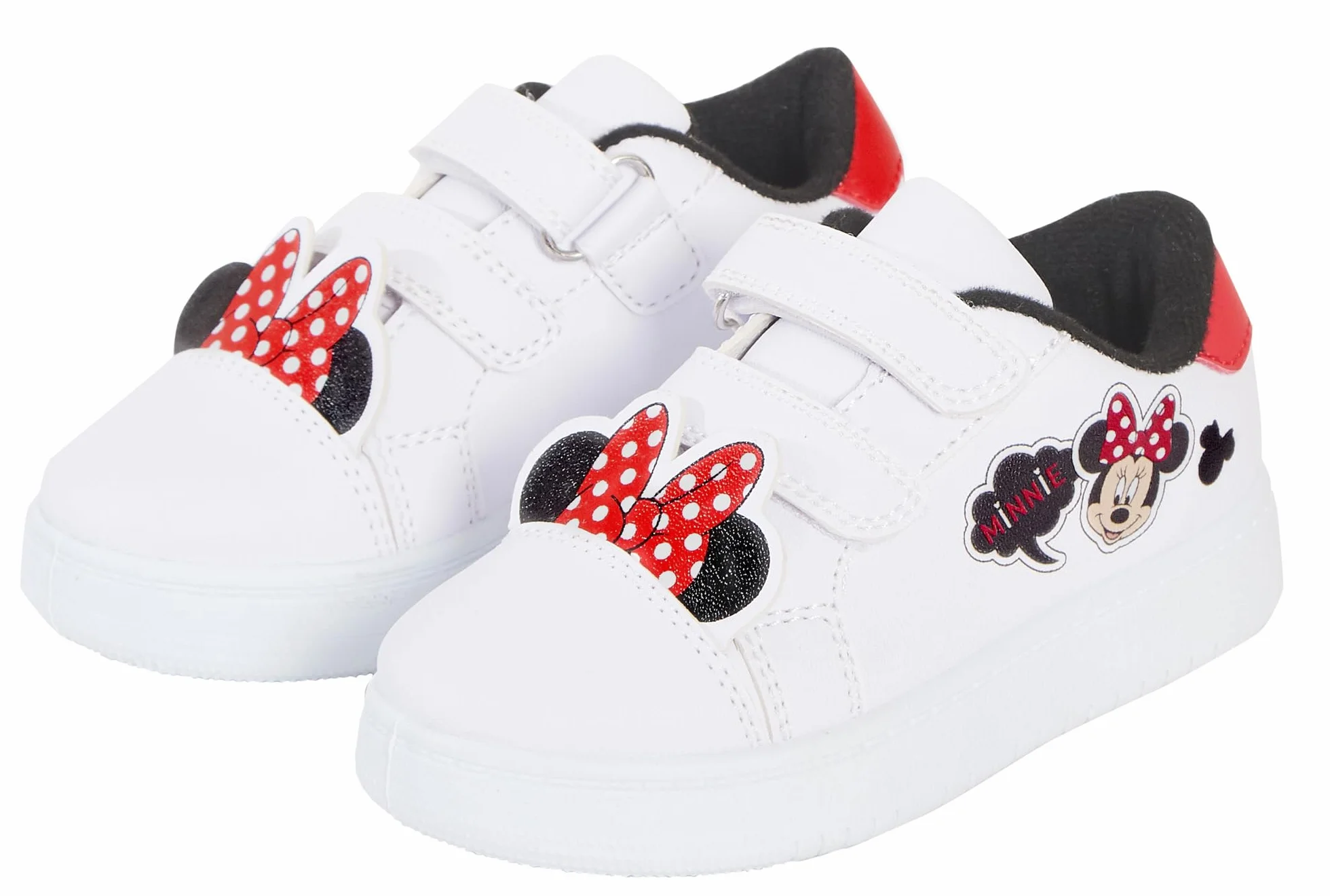 Disney Scarpe da ginnastica bambina Minnie orecchie 3D bianche sportive gancio anello