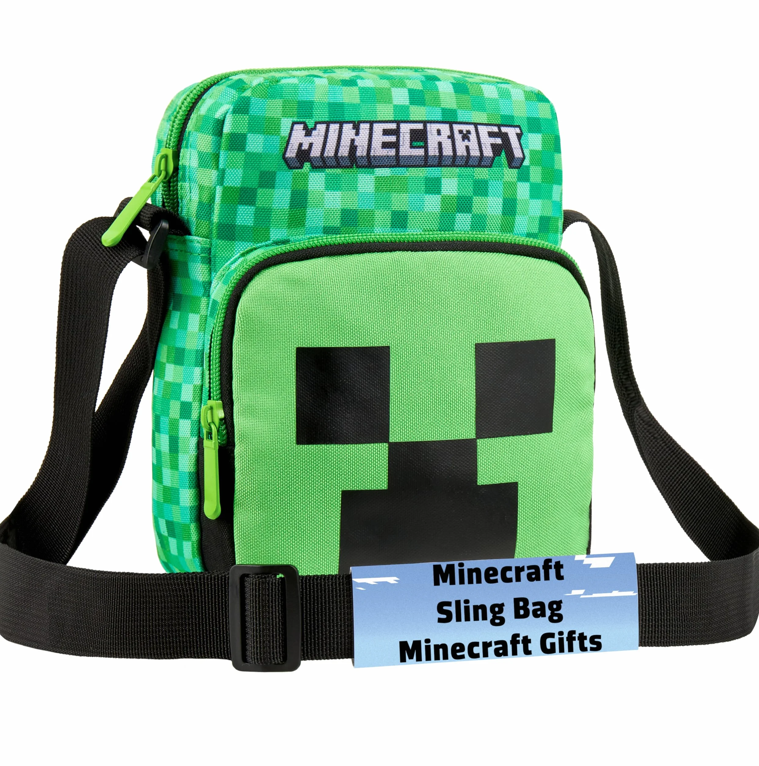 MINECRAFT Borsello Tracolla Ragazzo e Adolescenti, Creeper Marsupio Tracolla con Cinturino, Gamer Regalo Bambino