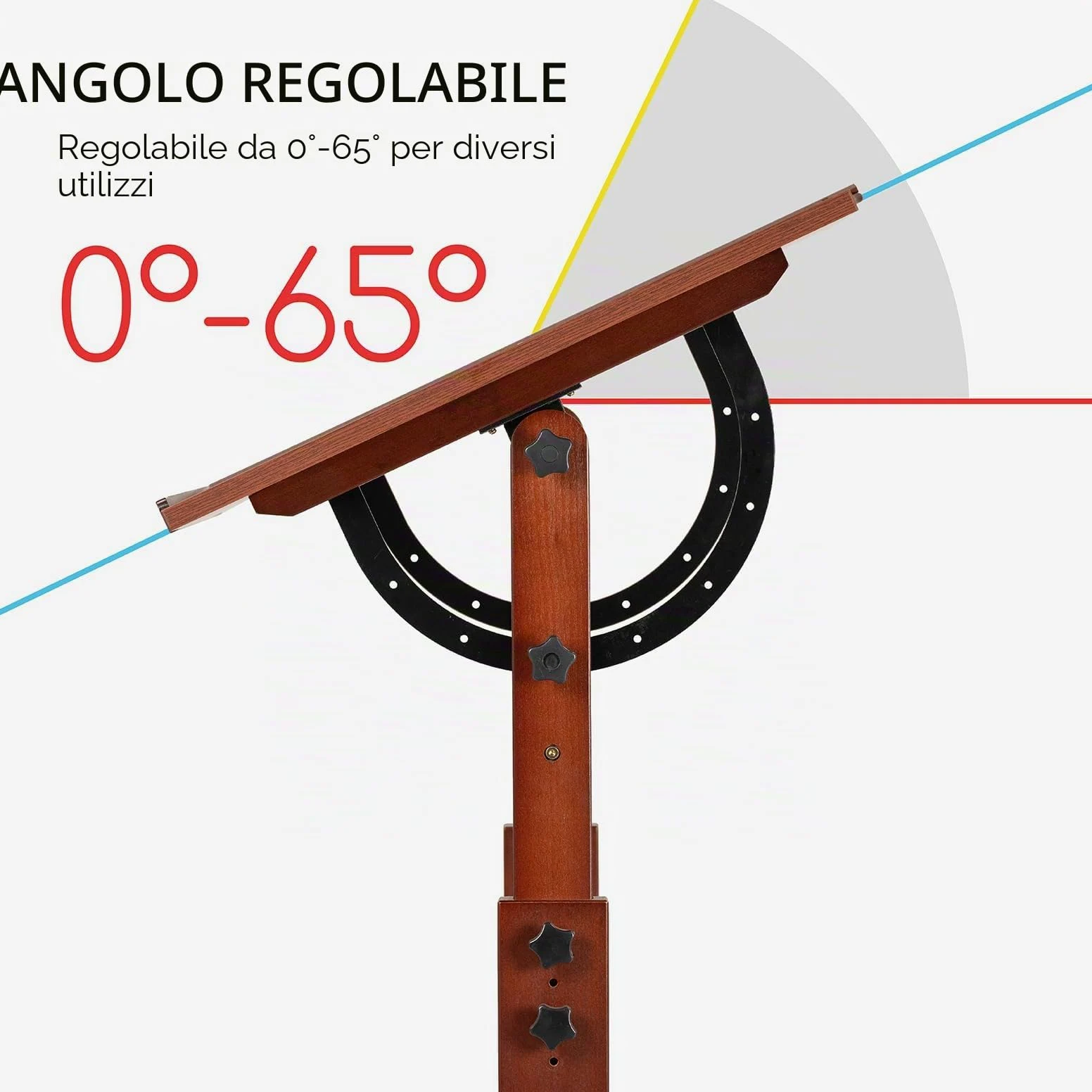 MEEDEN Set di tavolo da disegno e sgabello, in legno, stile vintage, con sedia da disegno e tavolo da lavoro con altezza regolabile, piano inclinabile per opere d'arte, grafica, scrittura