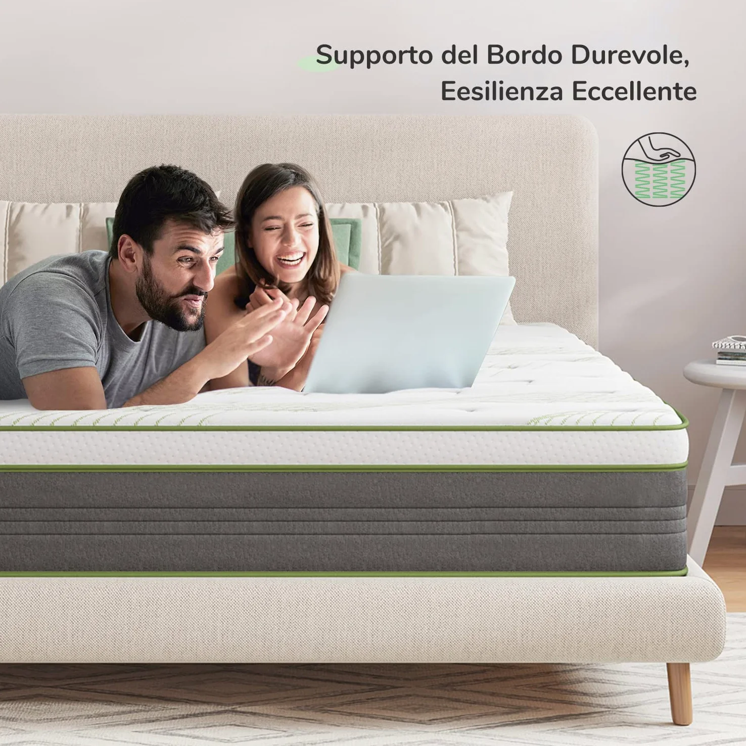 Novilla Materasso 140x190 Ibrido, Materasso Matrimoniale Molle Insacchettate e Schiuma Comfort Altezza 26cm, Mid-resistentissimo Isolamento del Movimento Fresco e Traspirante