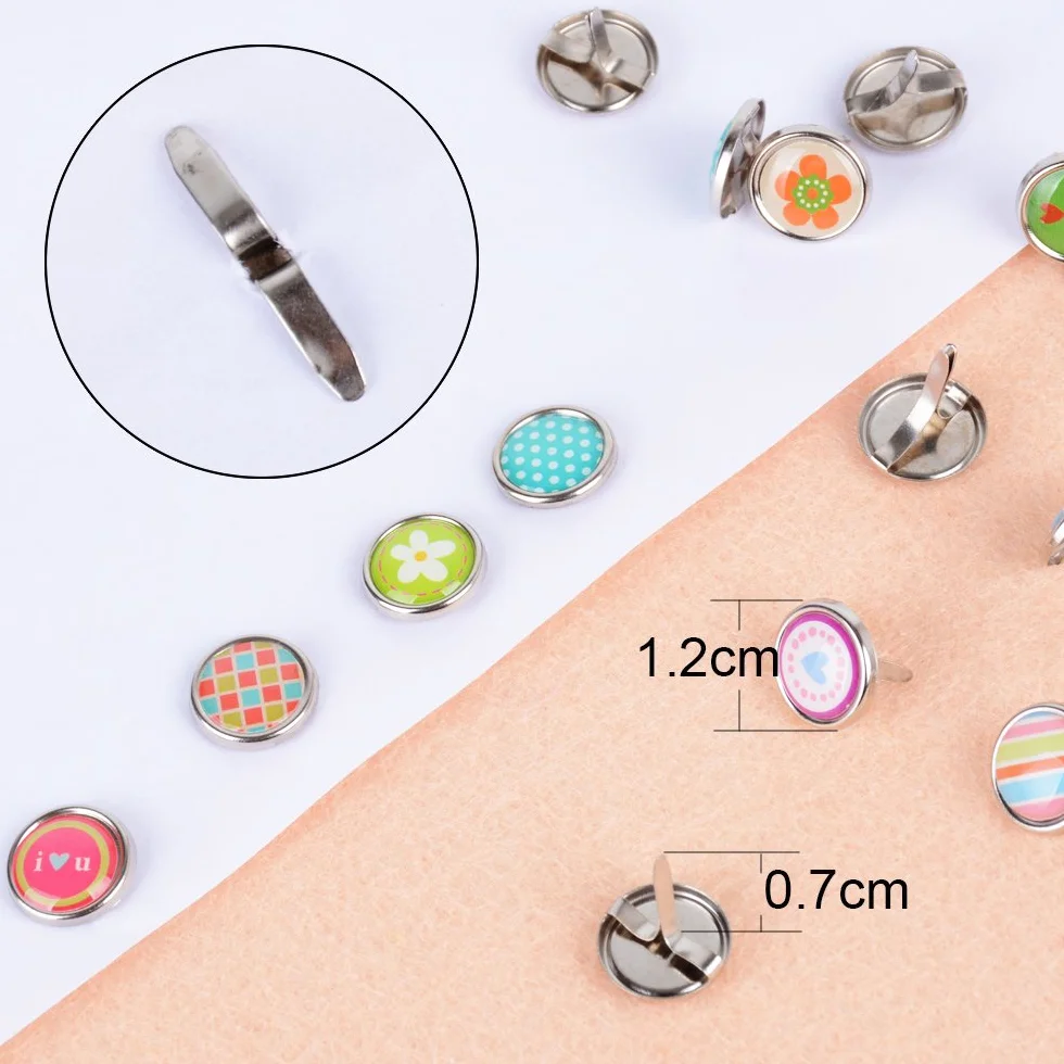 Fermacampioni Metallo Mini 12mm Scrapbooking Brads Colorato Misto 50 pz