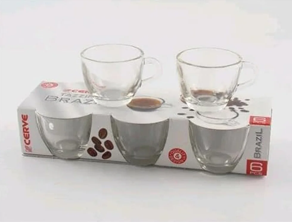 Set 6 Tazze in Vetro per Caffè