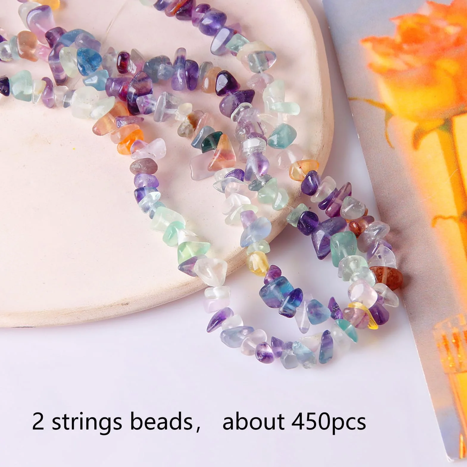 HERZONE 450 perle di fluorite fili di cristallo naturale per braccialetti collane fai da te