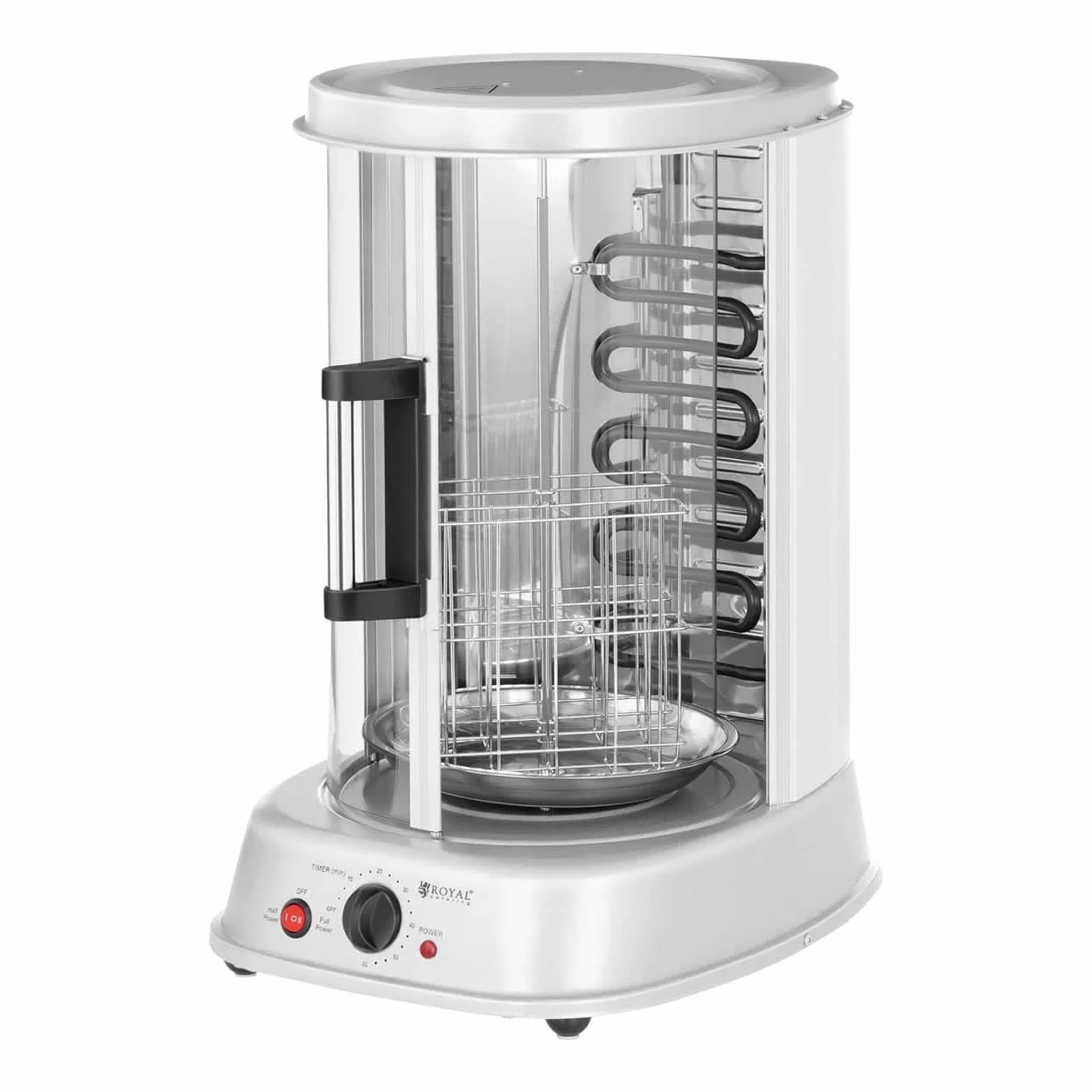 Royal Catering Grill Verticale Elettrico Grill Elettrico Verticale Professionale RCGV-1800 (4-in-1, Potenza: 1.800 W, Temperatura fino a 160 °C, Timer di 60 min)