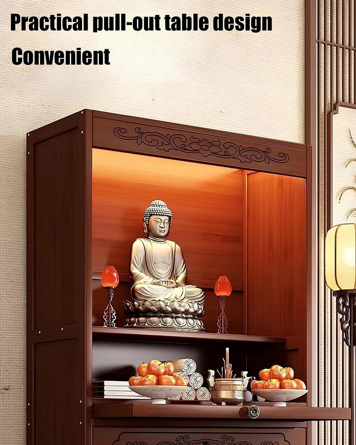 Mobile Altare, Tavolo Altare Per Meditazione, Altare Buddista, Cinese Con Piedistallo E Tavolo Per Offerte(68cm/26.8in)