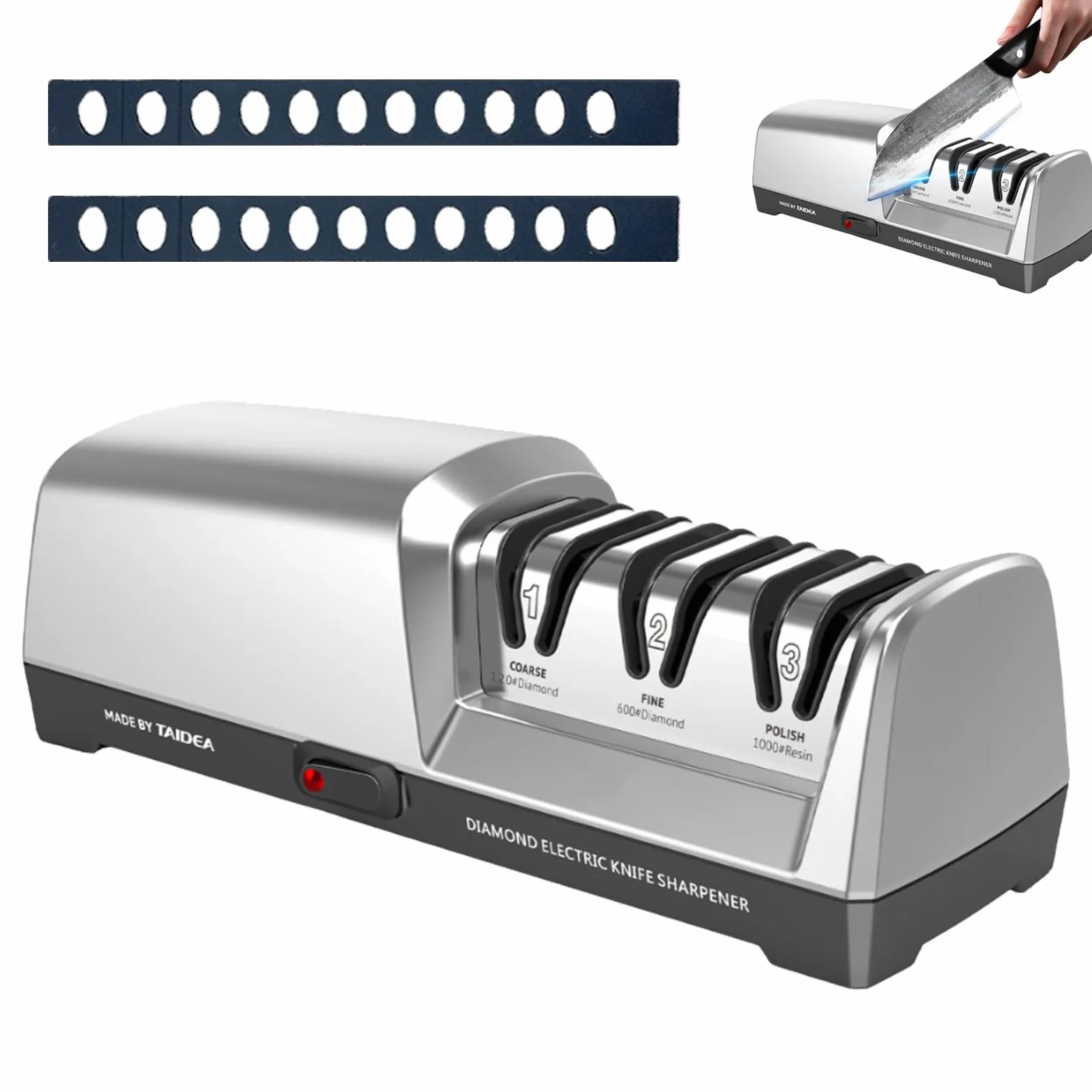 Affilacoltelli Elettrico 3 Livelli Diamantato Professionale per Coltelli da Cucina