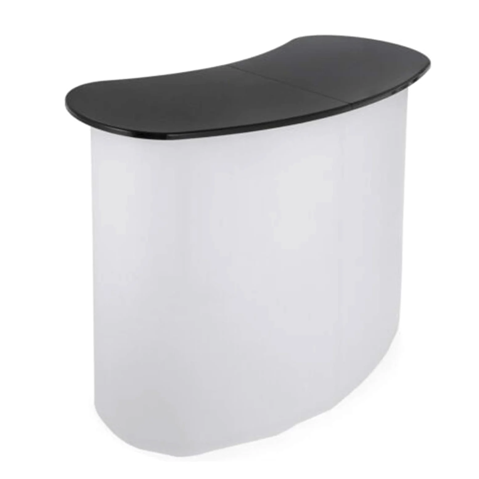 Banco espositore per fiere con telaio a tensione portatile Supporto per mostre Tavolo promozionale da podio 130x40x90CM Scrivania pieghevole bianca per fiere