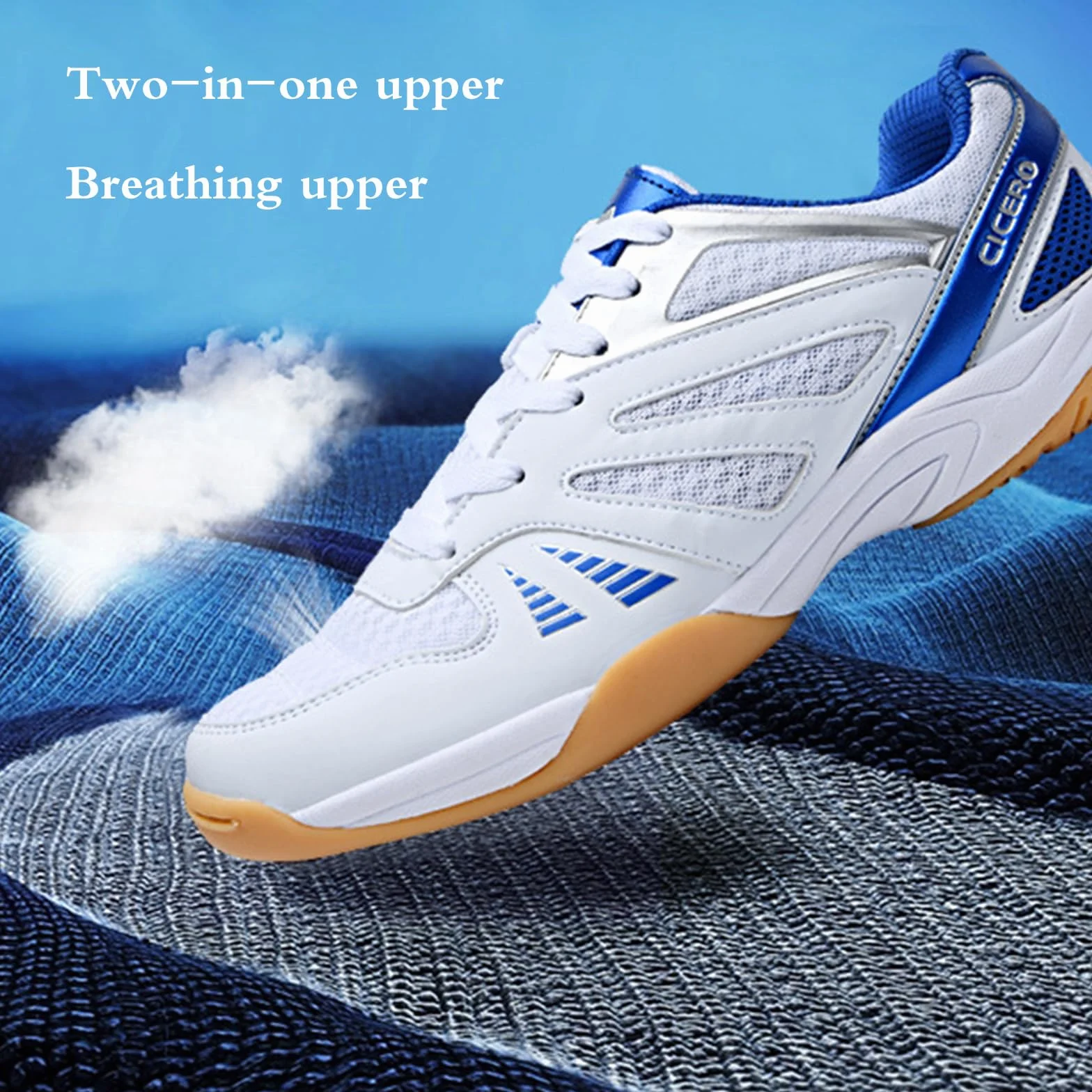 Scarpe da Badminton Uomo Comode Resistenti Suola Presa Attiva Indoor Tennis Squash Table Tennis Basketball Padel