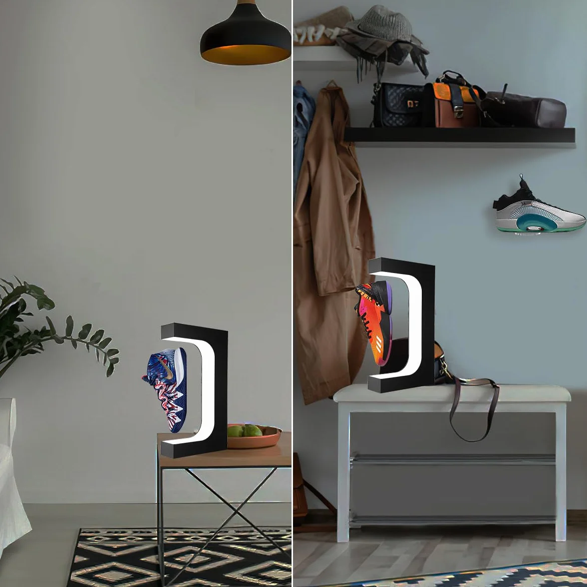 Espositore per scarpe galleggianti, supporto levitante per scarpe da ginnastica, in acrilico, con luce a LED, per pubblicità, mostre, negozi, decorazioni per la casa