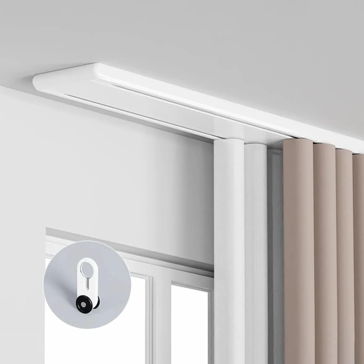 Binario for Tenda Doppia, Binario for Tenda da soffitto Silenzioso, Binario for Tenda Nascosto for impieghi gravosi, Kit Binario for soffitto Adatto for Soggiorno e Bagno