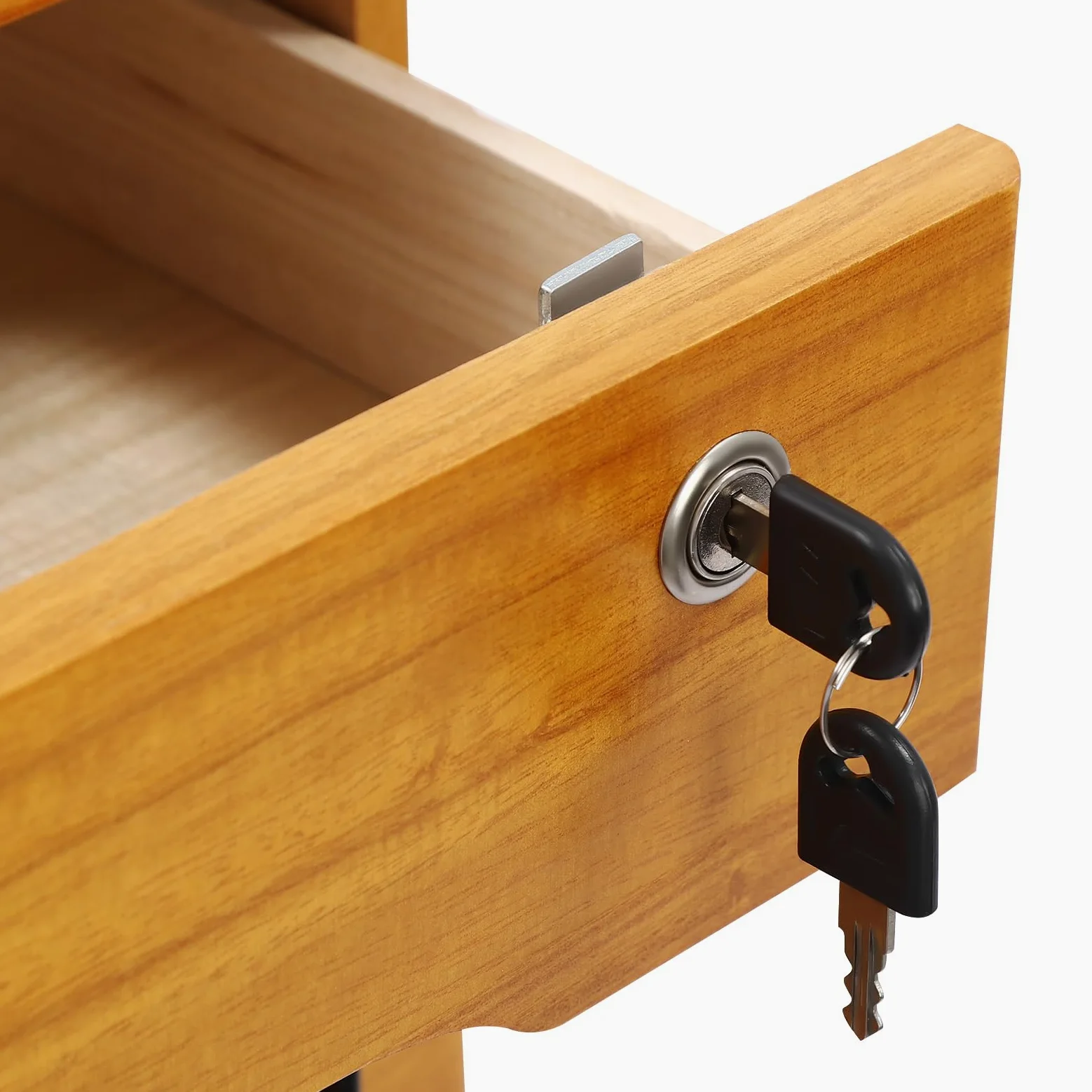 Mensola da ufficio, 3 strati, con 3 chiavi e 6 cassetti, in legno, portata massima 30 kg, per ufficio, studio, camera da letto, comò