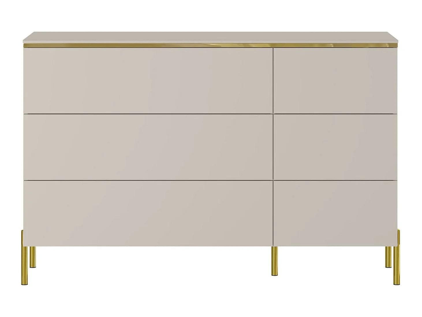 Pascal Morabito-Comò 6 cassetti Beige e Dorato - VUKIA