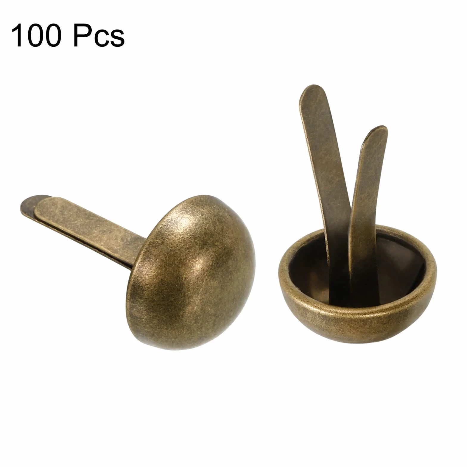PATIKIL 100pz 12x20mm Mini Puntine Carta Fissaggi Rotondo Bronzo Tono per Arte Scrapbooking