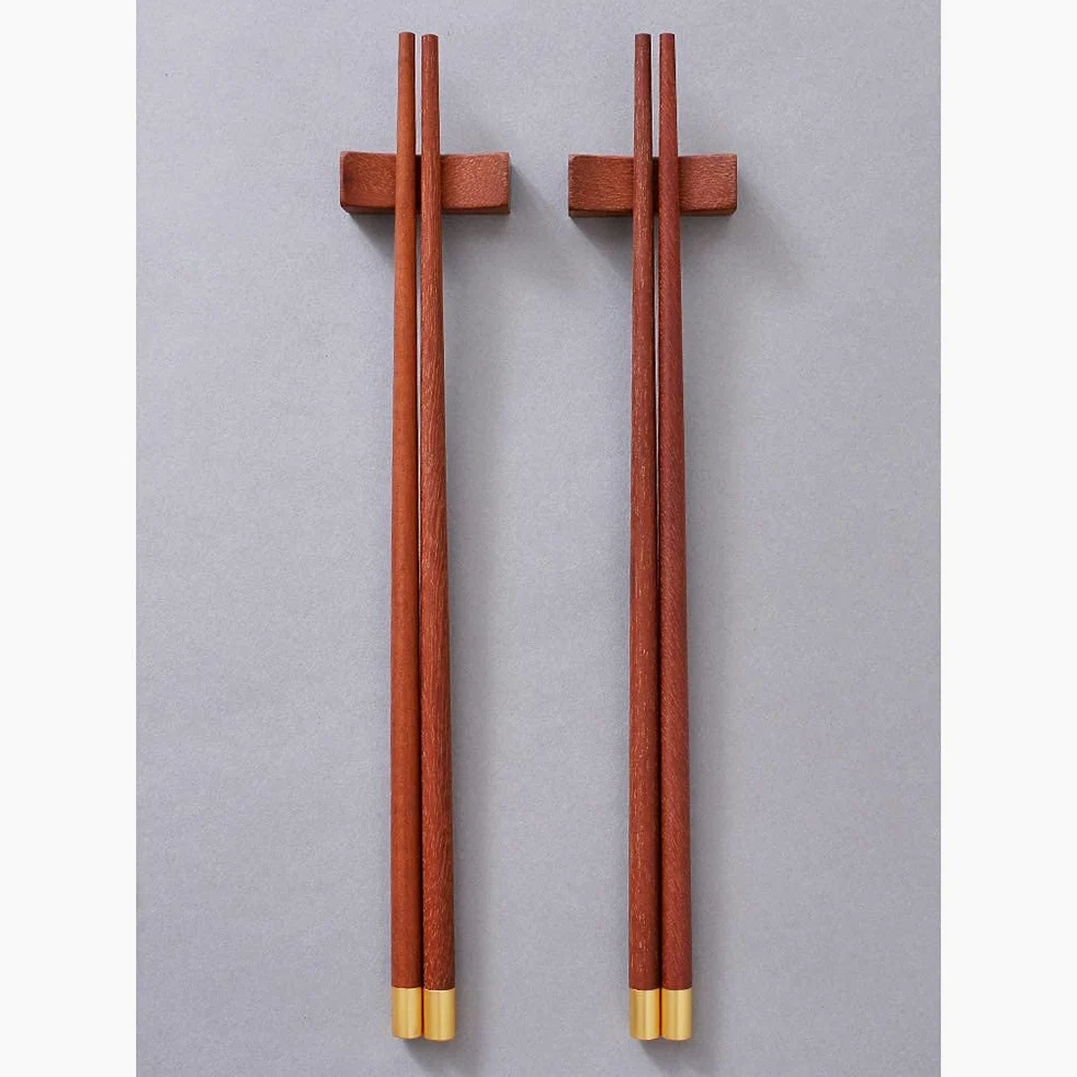 2 paia di bacchette riutilizzabili in legno, con squisita confezione, bacchette in legno per sushi, per cucina, sala da pranzo, gourmet, tagliatelle, hot pot, ecc., 25 cm (Q)