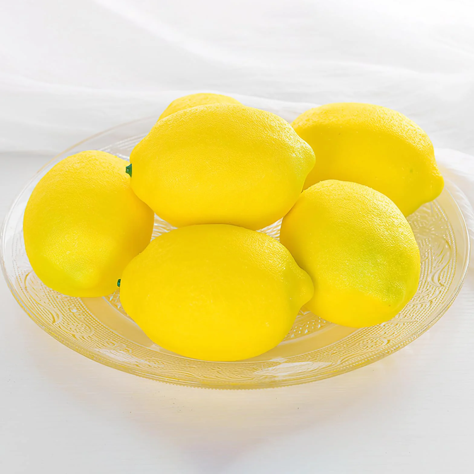 Limoni artificiali set 6 decorazioni frutta gialla realistica per tavolo cucina feste