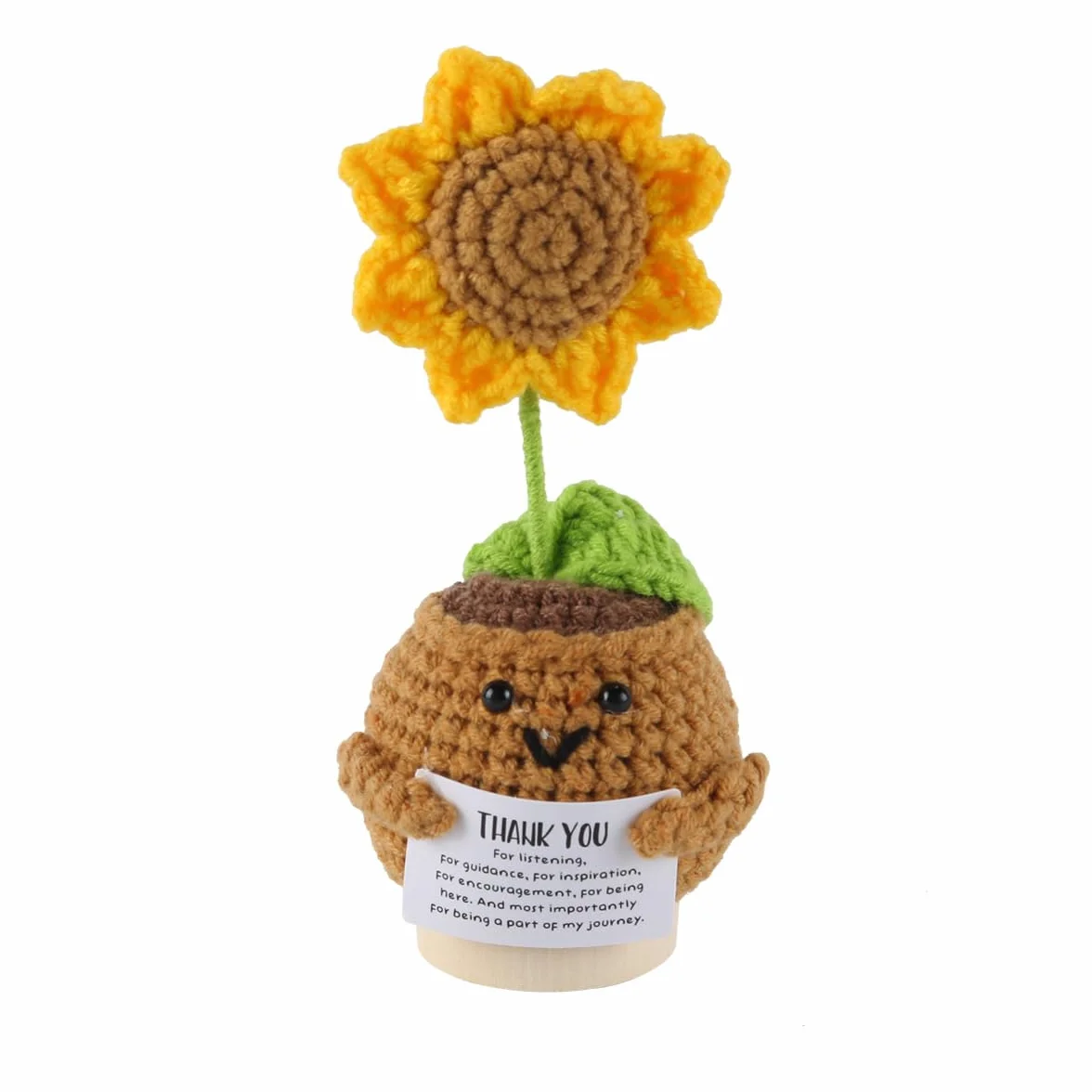 Bambola di girasole fatta a mano all'uncinetto Regalo di ringraziamento per insegnanti, uomini e donne. Regalo di laurea unico per Natale e compleanno, da parte degli studenti.