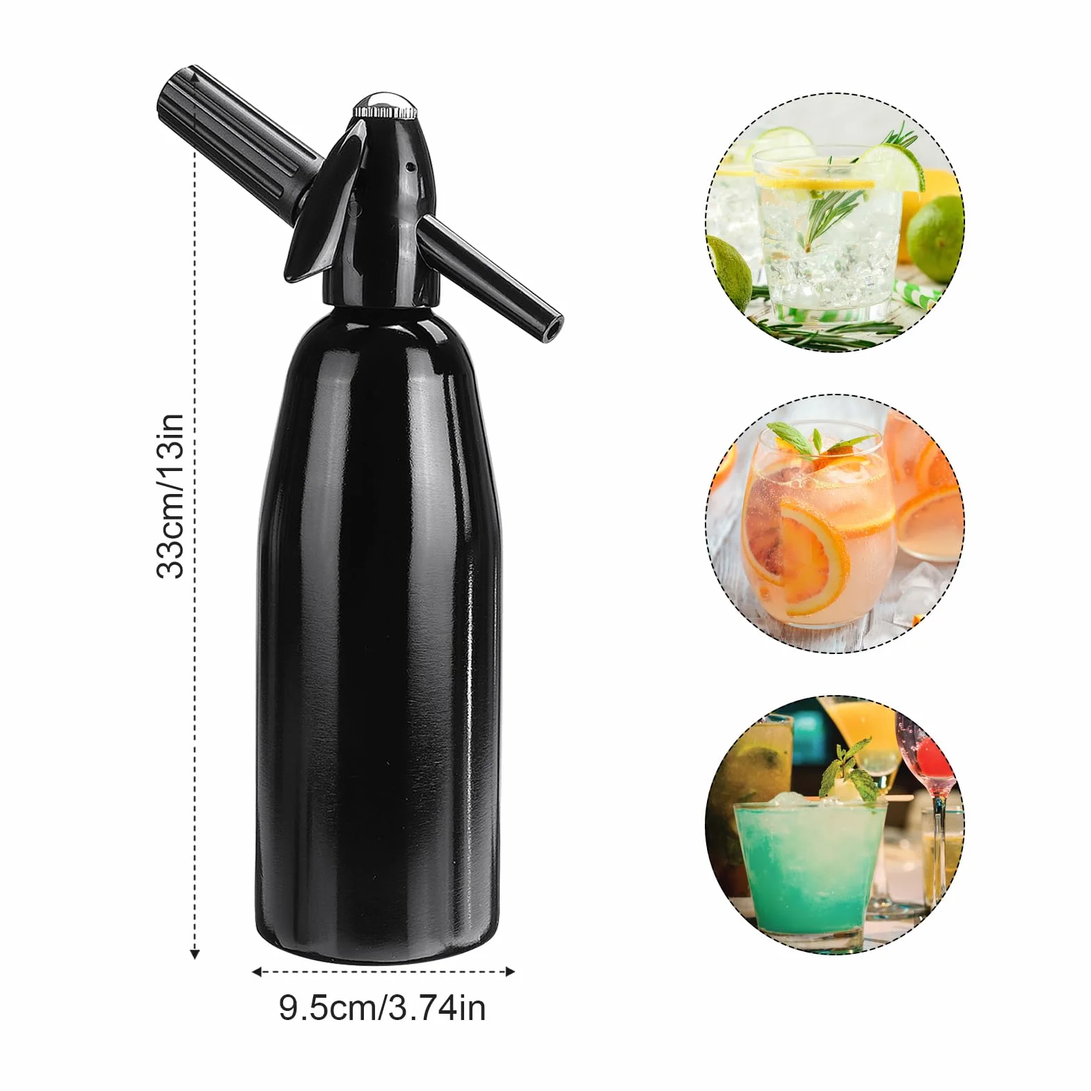 AstraLoom Macchina per acqua frizzante portatile 1 l con regolatore di pressione in alluminio