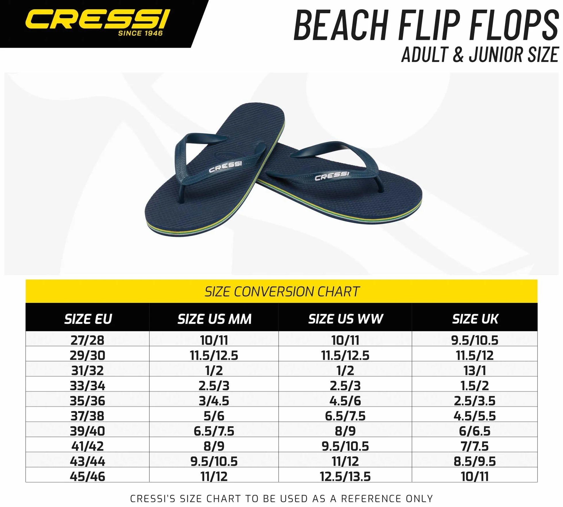 CRESSI Beach Flip Flops Unisex Infradito Spiaggia Piscina Rapida Asciugatura