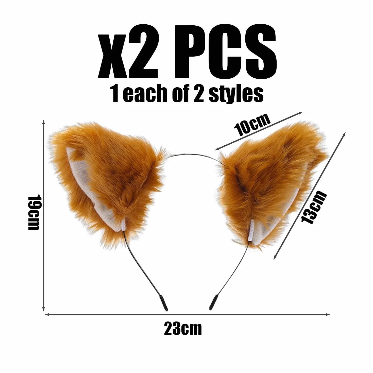 Fasce per Orecchie del Gatto in Peluche 2 Pezzi, Accessori Gioco di Ruolo per Animali