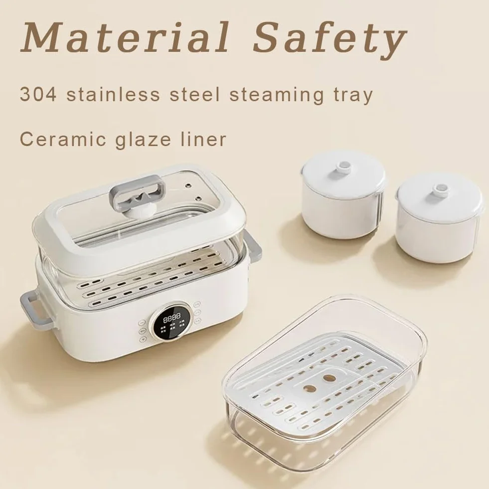 Piroscafo in Ceramica a Doppia Zona 1350W 10L Acciaio Separazione Acqua Pulita/Sporca