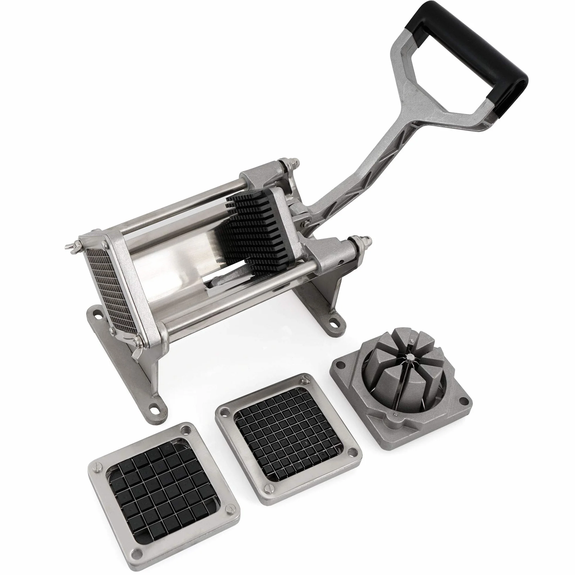 Mahlzeit - Taglia patate e verdure, ideale per patatine fritte incluse 4 lame in acciaio inox per patate, bastoncini di frutta e verdura, patatine fritte fatte in casa