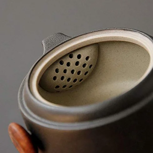 Ceramica Tazza da tè giapponese fatta a mano con coperchio portatile da viaggio ufficio
