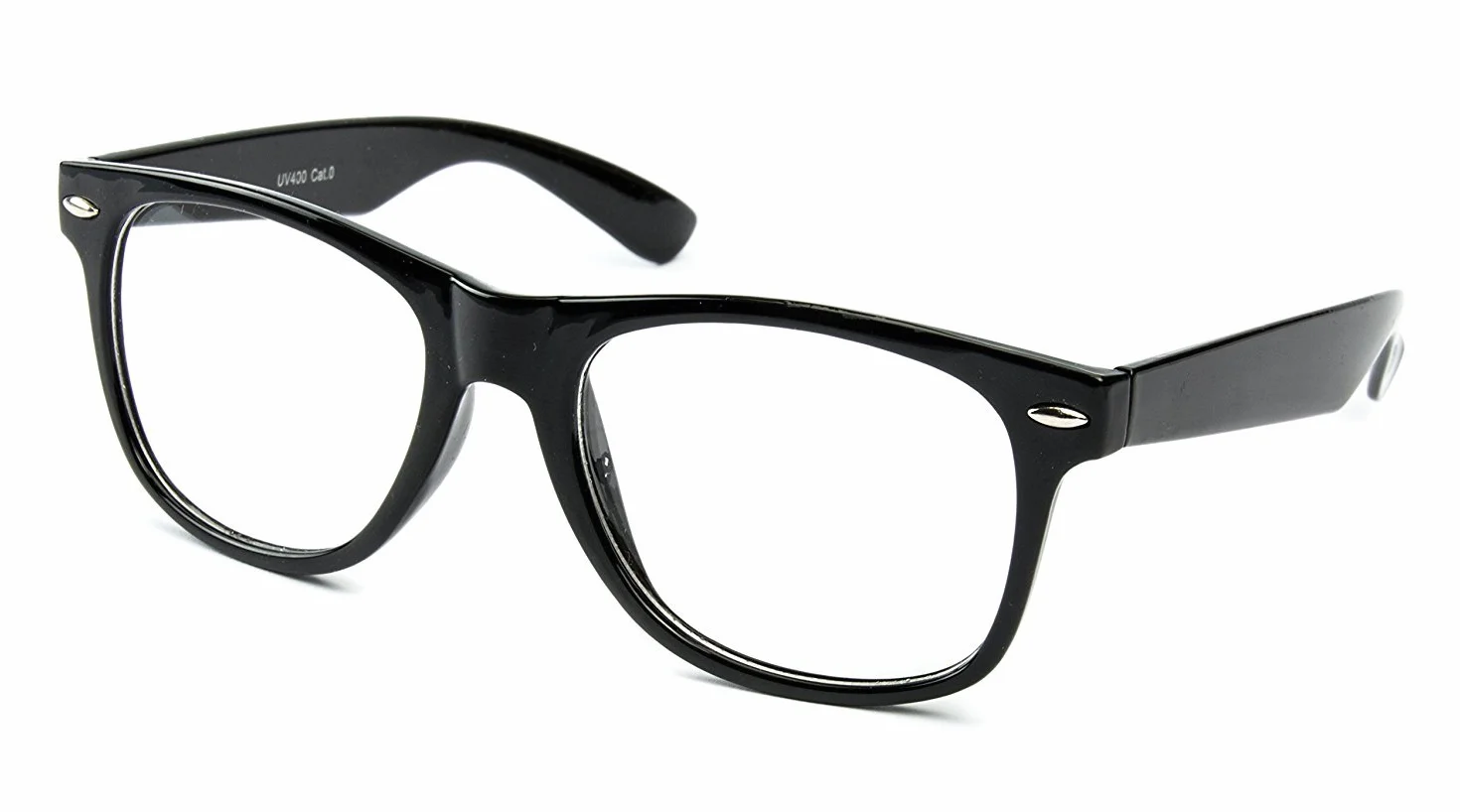 Lenti Trasparenti Smanettone Nerd Retro Occhiali Montatura Nero