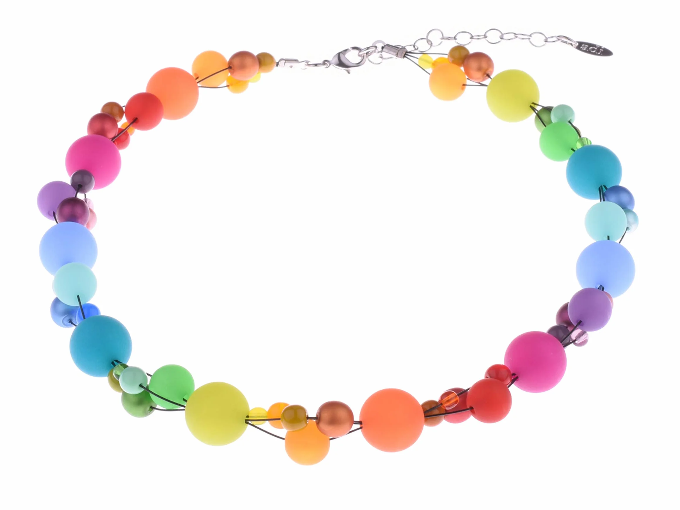 Materiale Mix Catena Amelie, Placcato argento, colore: bunt, cod. 2177-B
