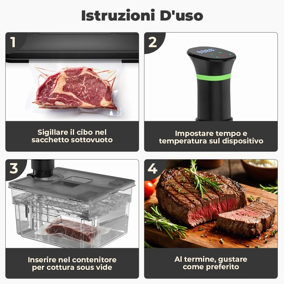 Contenitore Sous Vide 11L Grigio con Coperchio e Griglia Incorporata Doppia Apertura