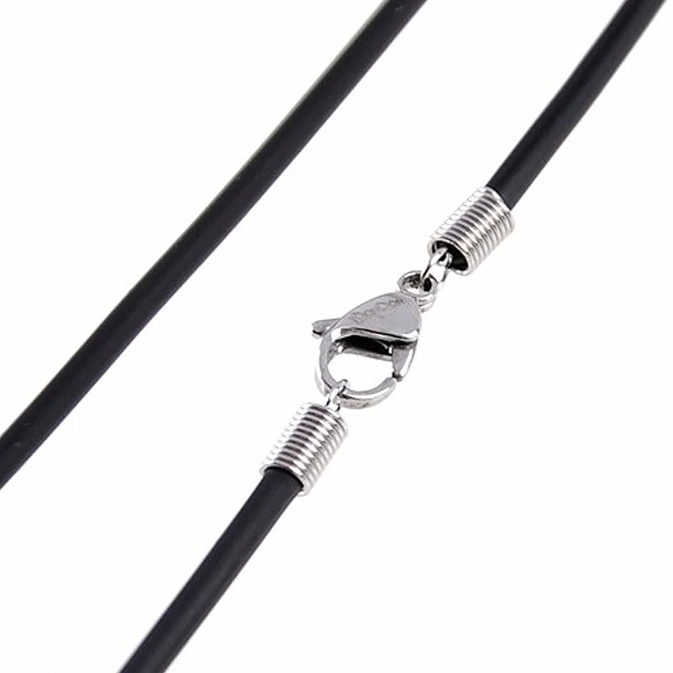 DonDon Collana da Uomo in Cuoio Pelle 50 cm Pendente Acciaio Inossidabile