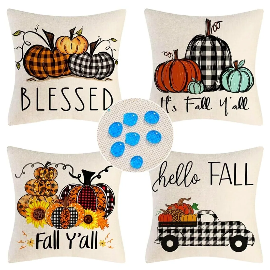 Cuscino per Divano 75x75cm/29x29in Fodere per Cuscini Impermeabili Fattoria d'autunno Fodera per Cuscino Decorativo Copricuscini in Lino per Divano Casa Esterni Interni Fodere Cuscino Esterno ZC-209