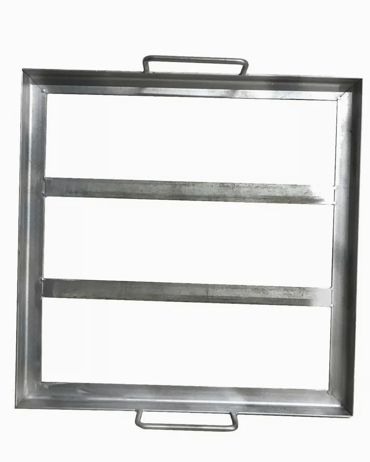 Telaio in Acciaio Zincato per Pietra Lavica, Supporto con Manici, 3 cm di Spessore (65x65)
