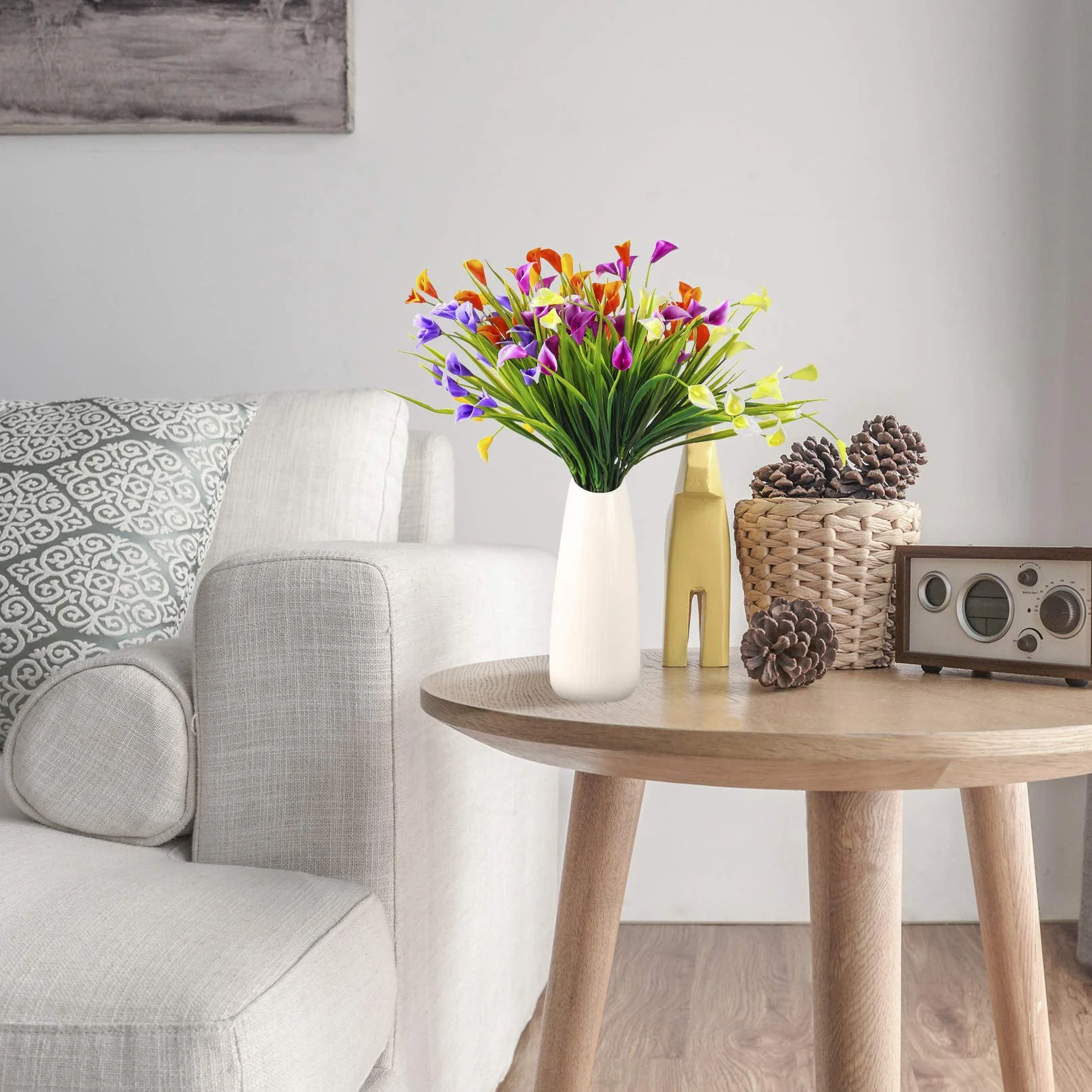 Fiori di Calla Artificiali 6 Pezzi, Piante Finte Resistenti UV, Decorazioni per Interni Esterni Casa Giardino