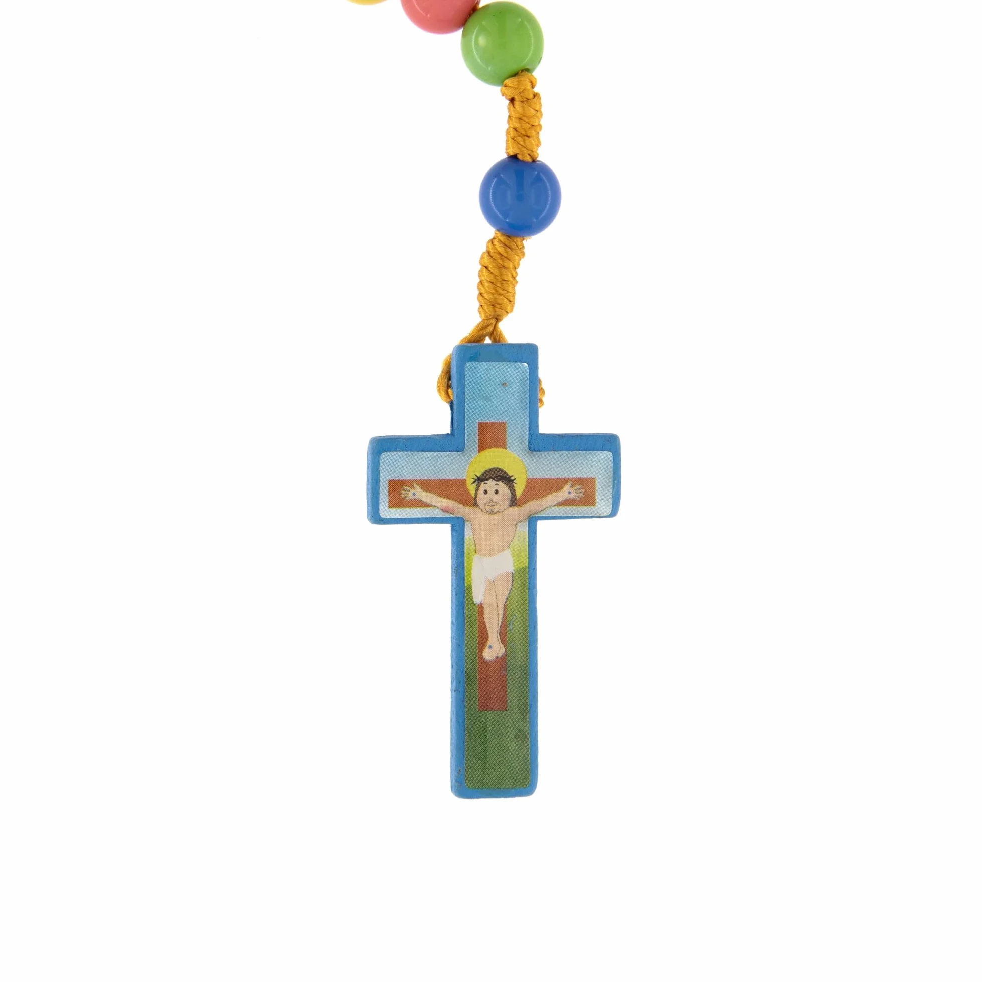 SHALOM - Corona In Legno Per Bambini, Grani 7 Mm Con Scatolina In Latta