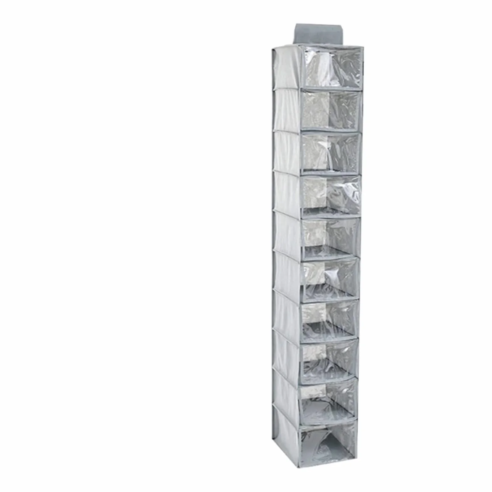 Mensola Sospesa Hanging Closet Organizer, 10 Shelves Hanging Shoe Organizer for Closet Breathable Poly Canvas for Shoes Per Cappello, Calze(With cover)